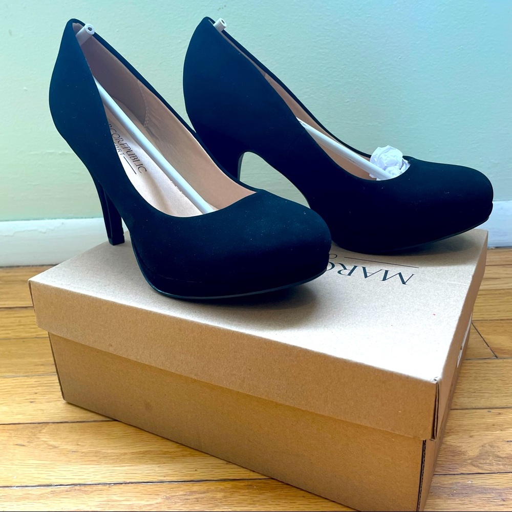 Black suede high heel gorgeous shoe